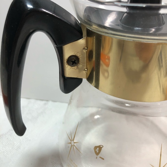 Vintage MCM Pyrex Corning 1960s Atomic Star Burst 4 Cup Coffee Pot Carafe - Picture 4 of 14